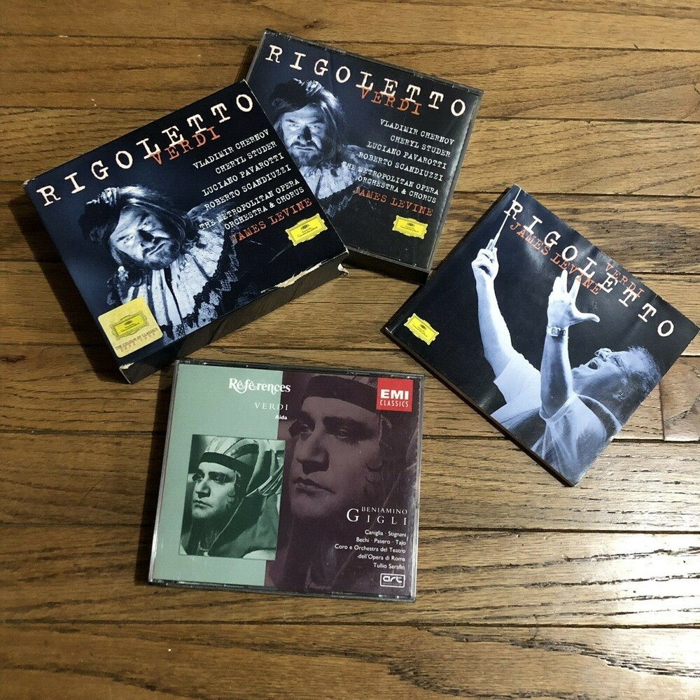 2pc Verdi Opera Lot Rigoletto Levine Deutsche Grammophon & Aida EMI 2 Disc Sets
